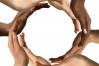 Multiracial Hands Making a Circle